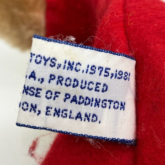 Vintage Paddington Bear  Hand Puppet Plush Sears Red Coat and Yellow Hat - Picture 10 of 10